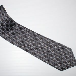 Mens Tie, Van Heusen, Charcoal/ Burgundy-Gold Diam